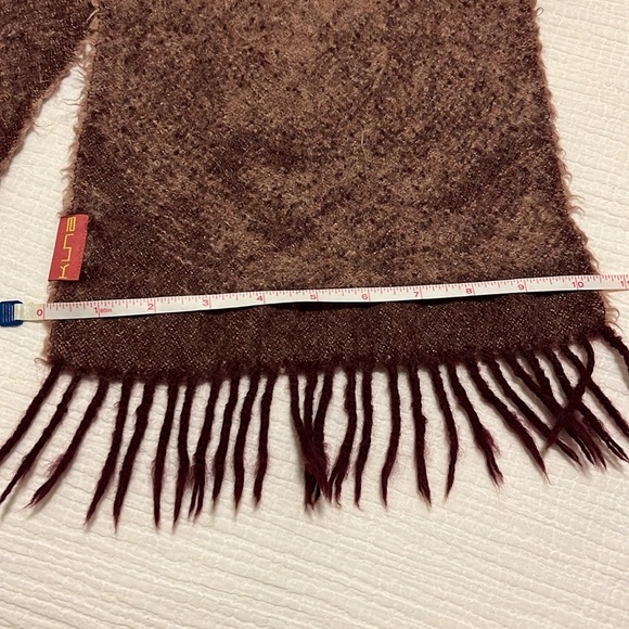 KUNA 100% baby alpaca scarf fringe warm cozy Made in Peru purple 60x10 inches - Picture 4 of 5